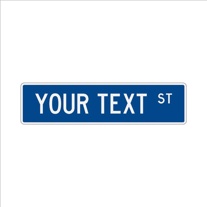 Blue street sign