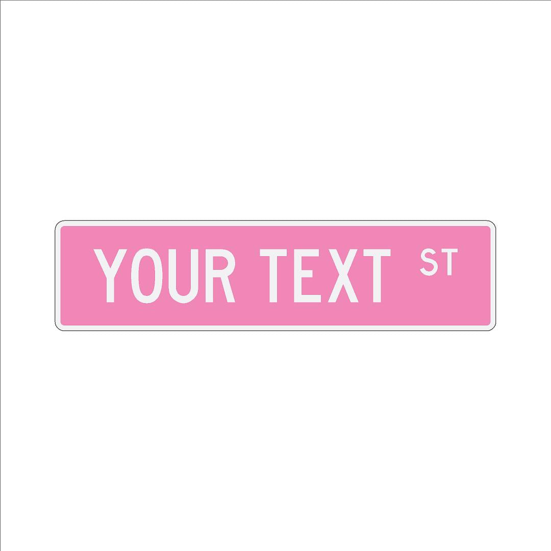 Pink Street sign